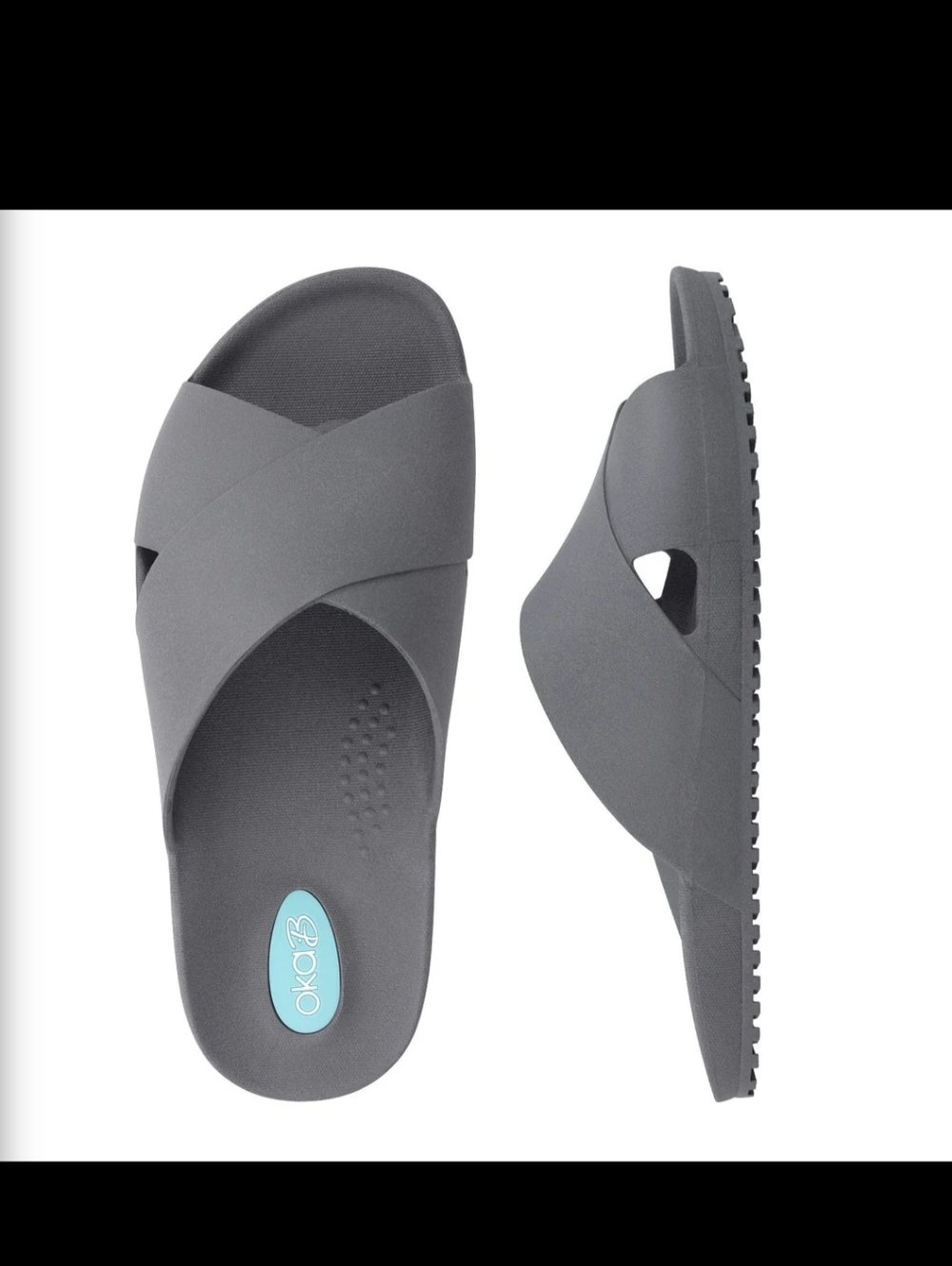 Brand New OKA b. Gray Maxwell Slide Sandals for Women Small 7-8